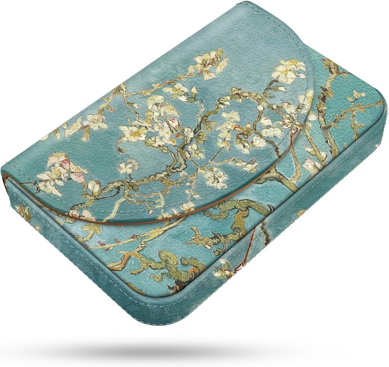 Xavier Business Card Holder，PU Leather Business Card Case Color Printing Pattern Card Holder Wallet，Pockets Magnetic Credit Card Holders for Men and Women，Green Tree - Image 1